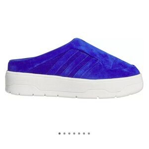 Adidas Blue and White Mules with Chunky Sole